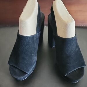 Steve Madden Black Open-Toe Heels